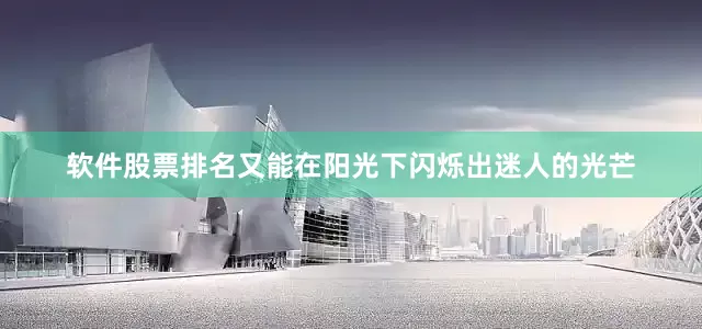 软件股票排名又能在阳光下闪烁出迷人的光芒